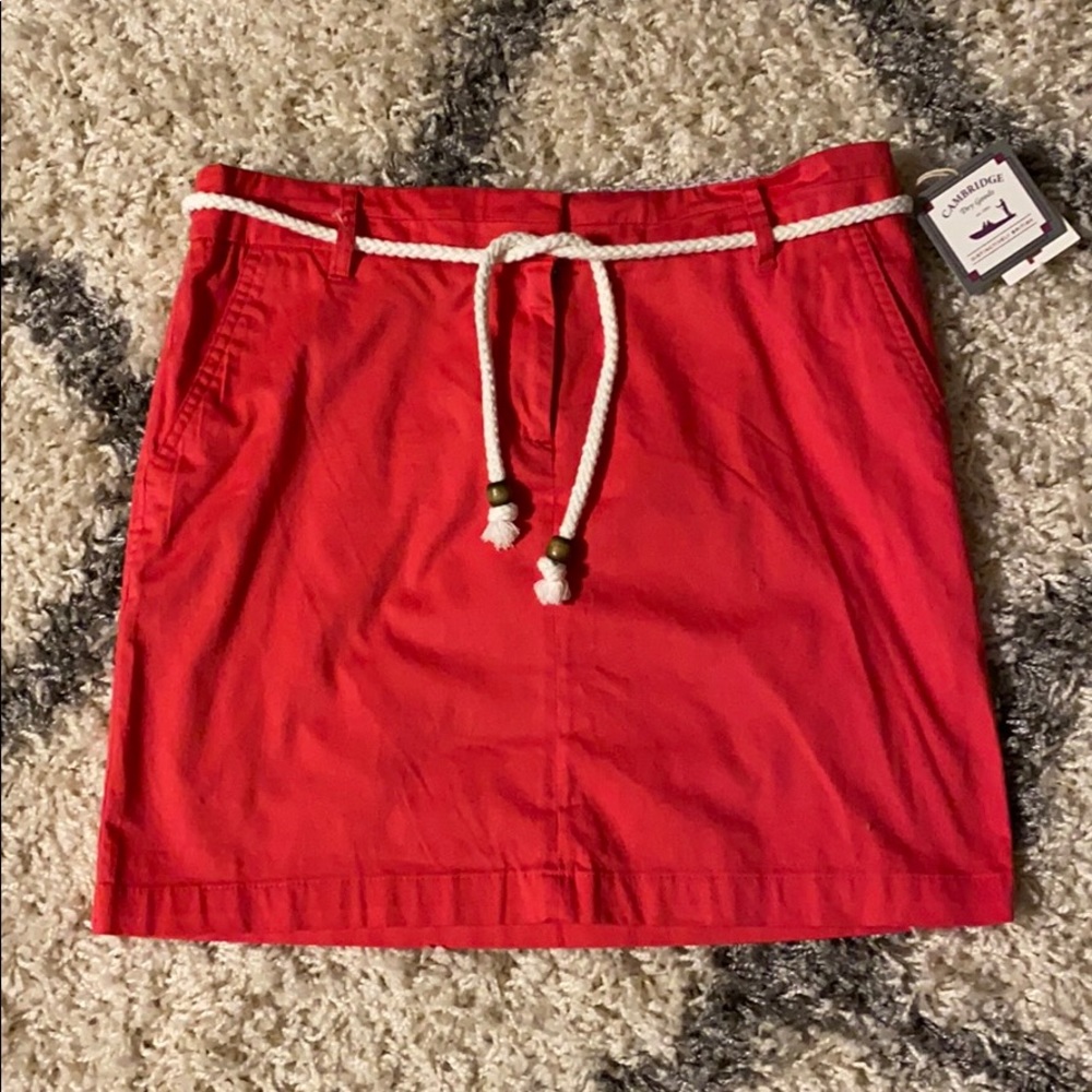 NWT Cambridge Dy Goods Red Cotton Skirt